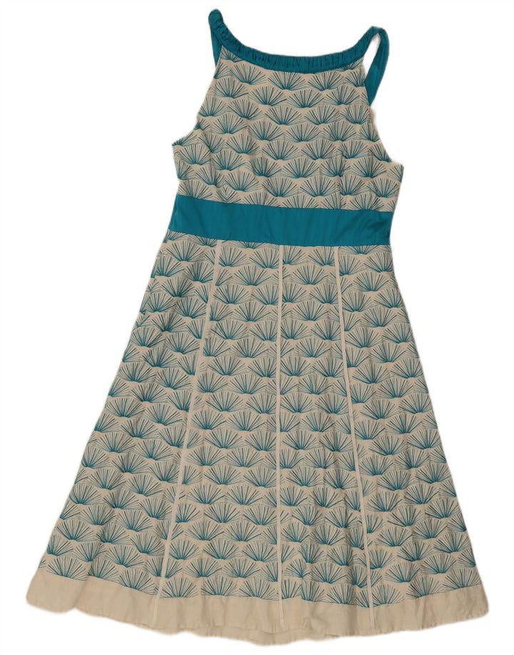 Monsoon A-Linien-Kleid mit abstraktem Muster für Damen, Größe 44, gebrochenes Weiß
