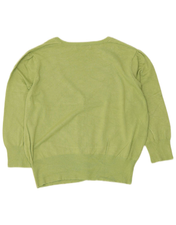 Marks & Spencer Damen Crop 3/4-Ärmel-Cardigan-Pullover UK 18 XL Grün