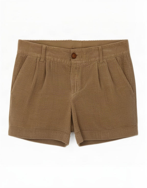 Massimo Dutti Damen Cord-Shorts mit Pegged, EU 36, XS, W26, braun, Polyester