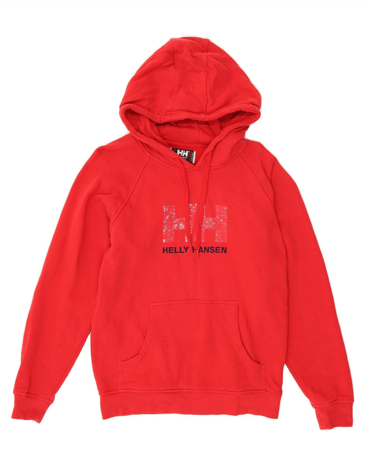 HELLY HANSEN Mens Graphic Hoodie Jumper Medium Red Cotton Vintage Helly Hansen and Second-Hand Helly Hansen from Messina Hembry 