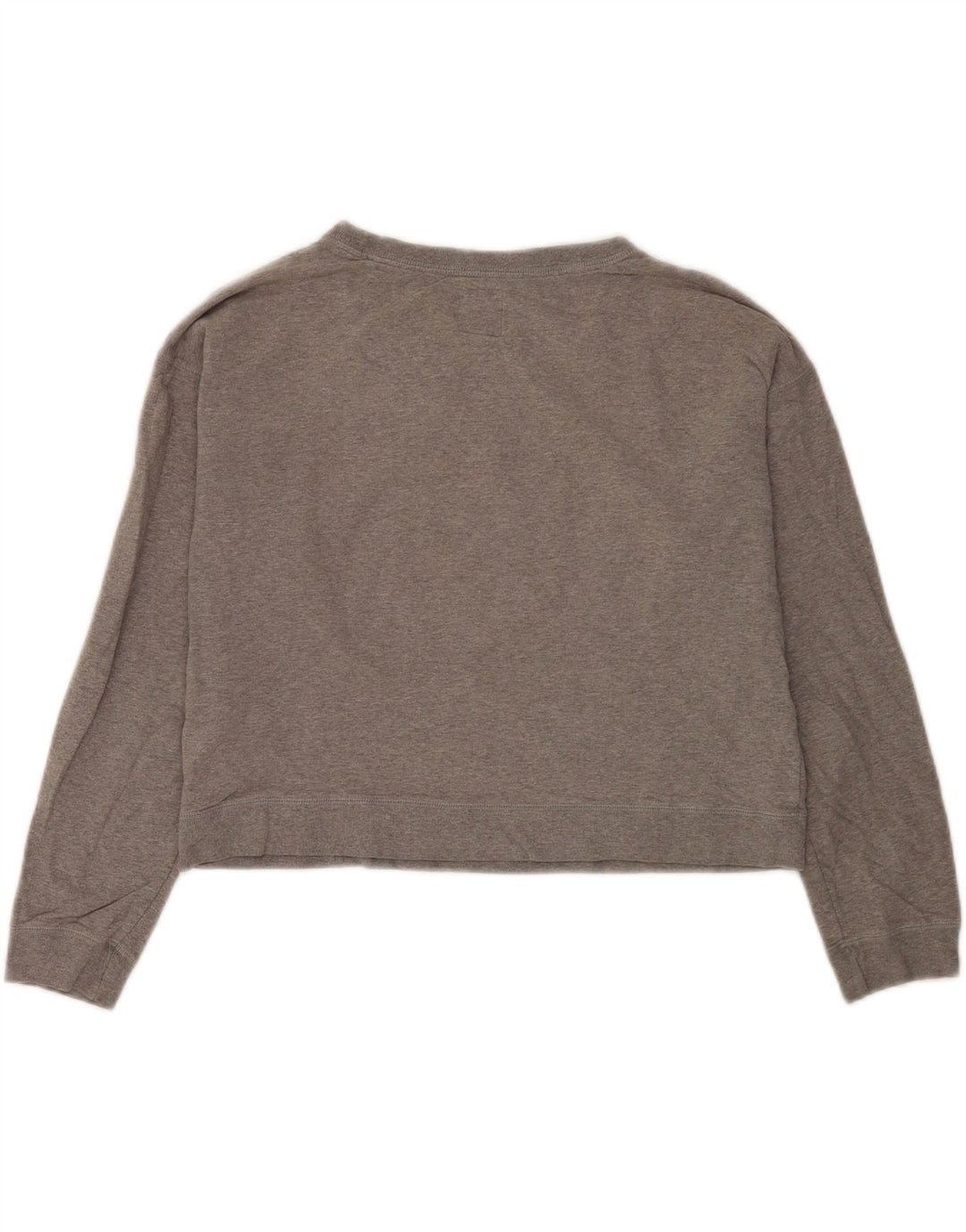Jack Wills Damen Graphic Crop Sweatshirt Pullover UK 12 Mittelgraue Baumwolle