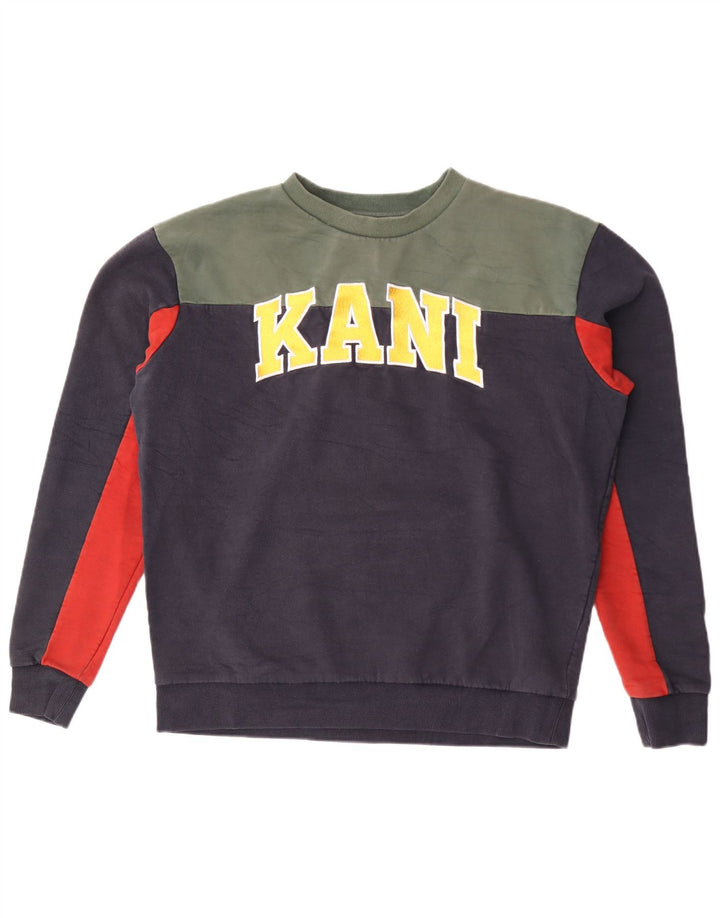 Karl Kani Herren-Sweatshirt mit Grafik, Größe S, Marineblau, Farbblock