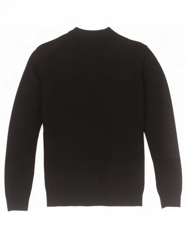 Zara Mens Turtle Neck Jumper Sweater XL Black Acrylic