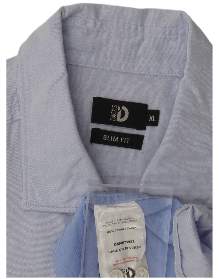 DACK'S Herren Slim Fit Hemd XL Blau Baumwolle