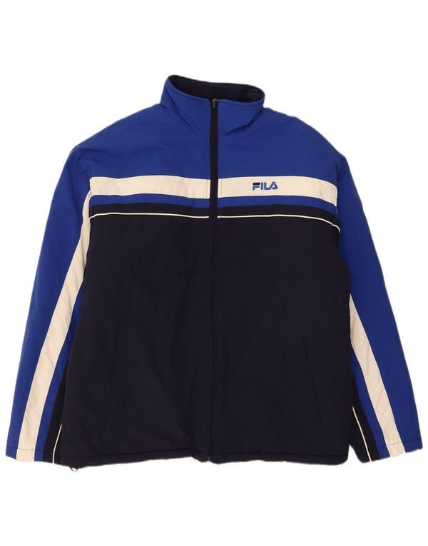 Fila Herren-Windbreaker-Jacke, UK 40, groß, marineblau, Colourblock-Polyamid