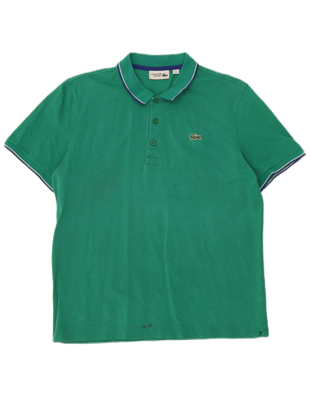 LACOSTE Herren-Poloshirt, Größe 5, große grüne Baumwolle