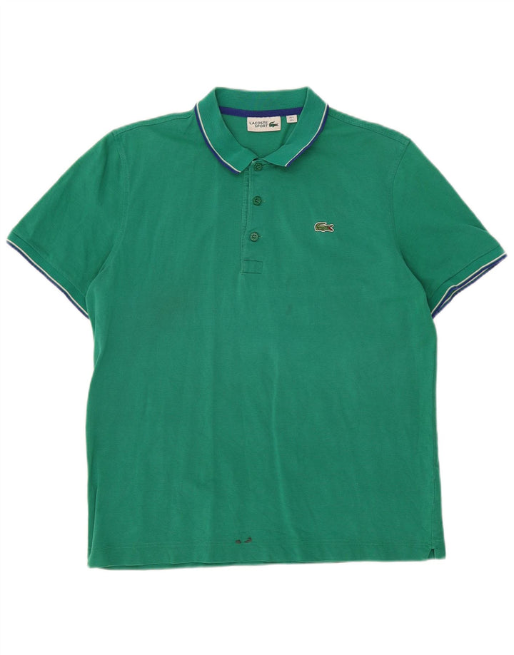 LACOSTE Herren-Poloshirt, Größe 5, große grüne Baumwolle