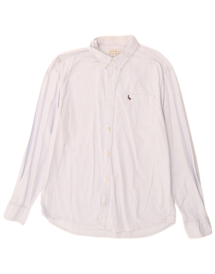 Jack Wills Slim-Fit-Hemd für Herren aus mittelblauer Nadelstreifen-Baumwolle