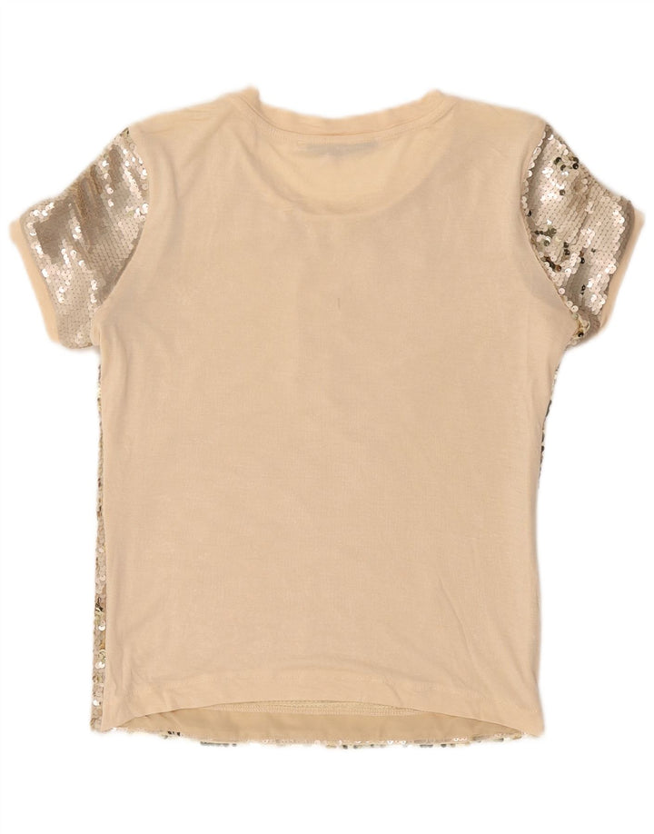 Guess Pailletten-Blusenoberteil für Damen, UK 10, Größe S, Beige