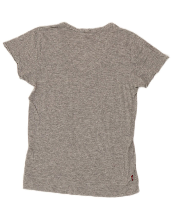 Levi's Damen T-Shirt Top UK 14 Large Grau Baumwolle
