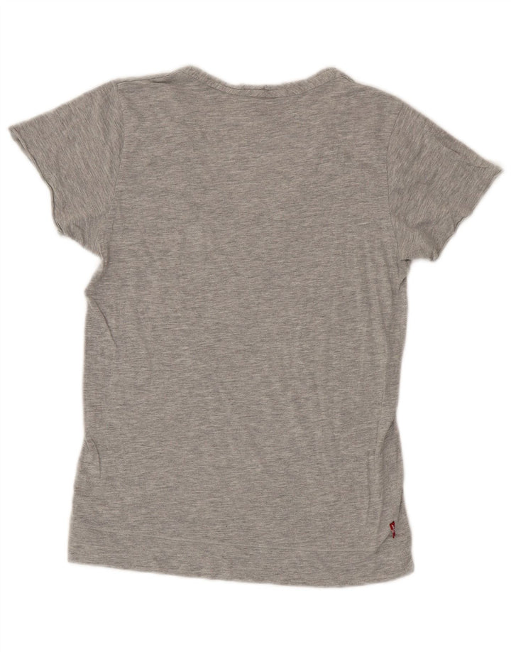 Levi's Damen T-Shirt Top UK 14 Large Grau Baumwolle