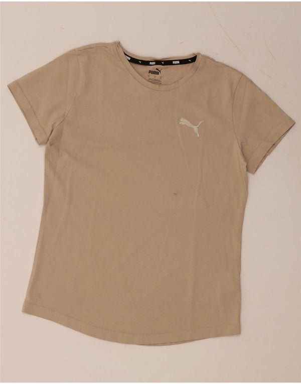 PUMA Damen T-Shirt Top UK 10 Small Beige Baumwolle