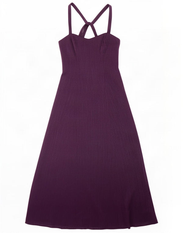 Debut Maxi-Neckholder-Kleid für Damen, UK 14, mittelviolette Viskose
