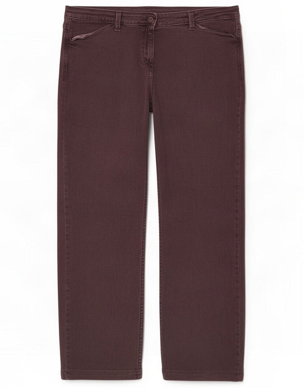 Marks & Spencer Damen Straight Jeans UK 22 3XL W42 L28 Braune Baumwolle