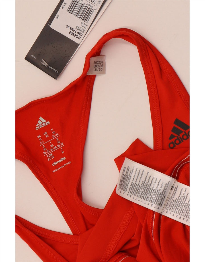 Adidas Damen Climalite Weste Top UK 4/6 XS Rot Polyester