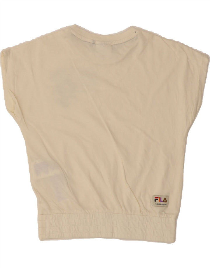 FILA Girls Graphic Blouse Top 9-10 Years White Cotton Vintage Fila and Second-Hand Fila from Messina Hembry 