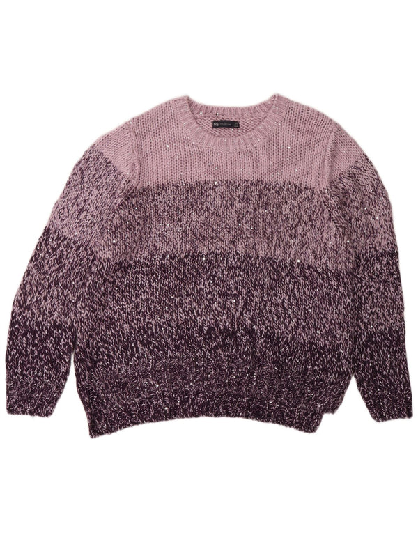 Marks & Spencer Damen-Pullover mit Rundhalsausschnitt, Gr. 20, 2XL, Rosa, Farbblock