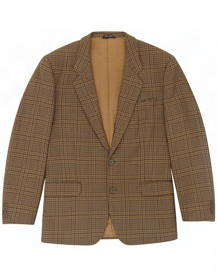 Wall Street Herren-Blazer mit 2 Knöpfen, UK 40, groß, braun kariert