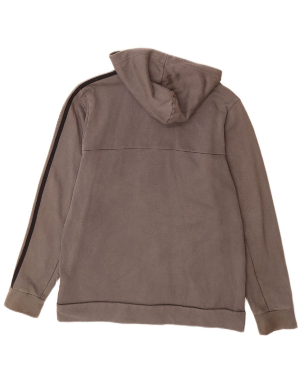 Adidas Jungen-Kapuzenpullover mit Reißverschluss, 15–16 Jahre, graue Baumwolle