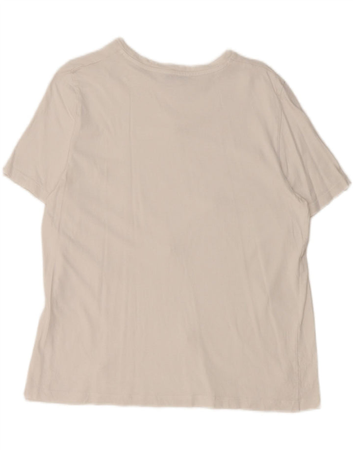 Zara Damen T-Shirt Top UK 18 XL Weiß gepunktet
