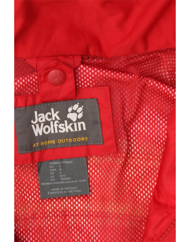 JACK WOLFSKIN Damen Regenjacke mit Kapuze UK 8/10 Small Rot Polyamid