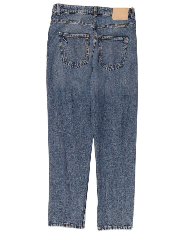 Zara Damen High Waist Tapered Jeans EU 40 Medium W30 L28 Blau