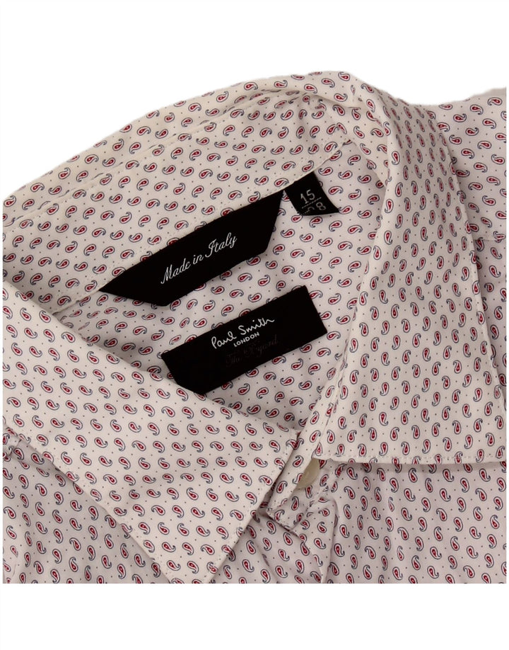 PAUL SMITH Herrenhemd Größe 15 38 Mittelweißes Paisleymuster