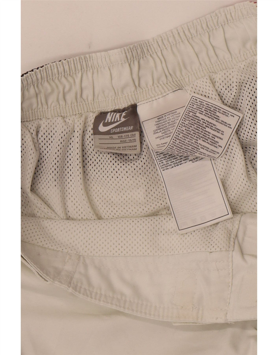 Nike Badeshorts für Jungen, 13–14 Jahre, XL, weißes Colourblock-Polyester
