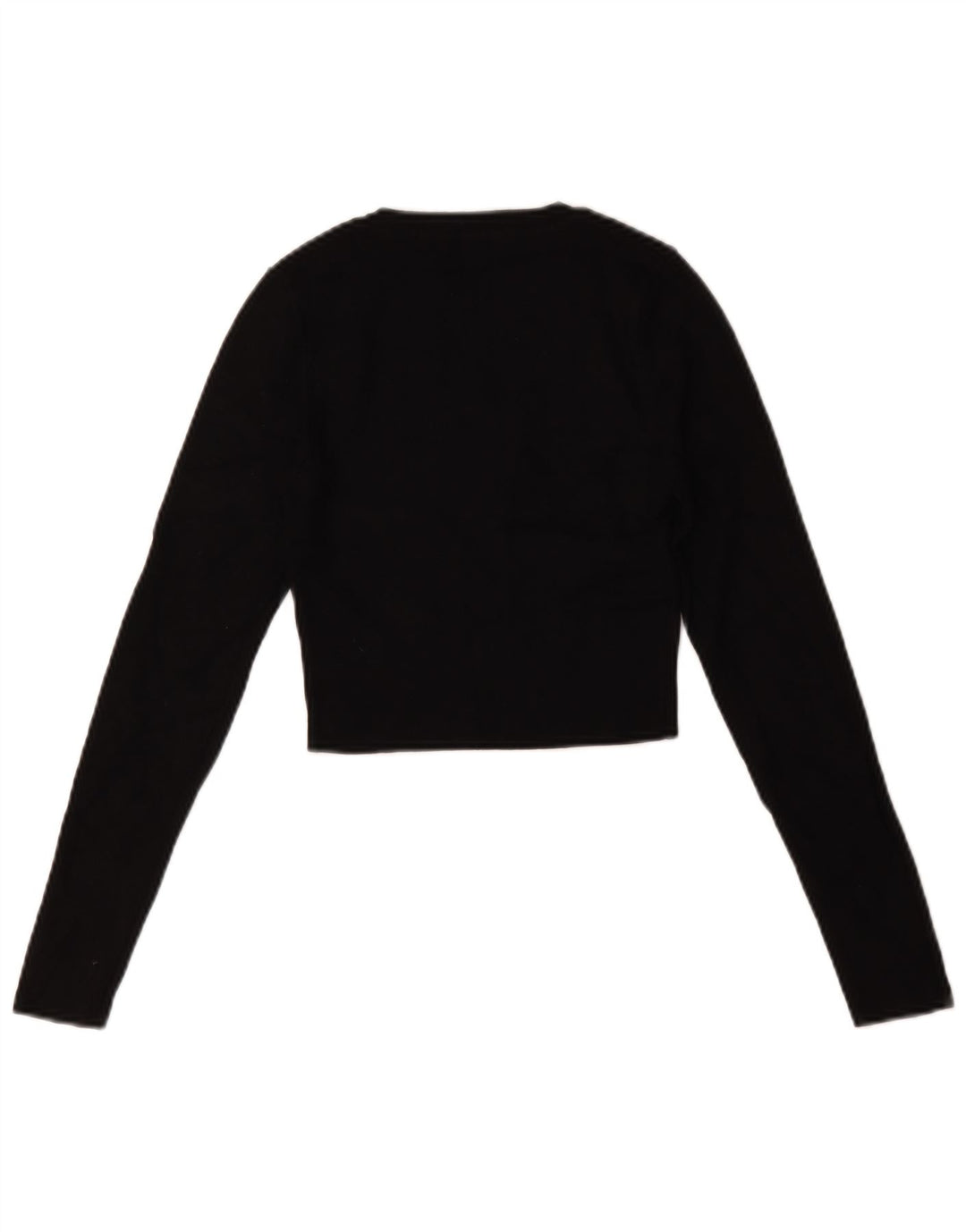Zara Damen Crop Oversized Top Langarm UK 10 Small Schwarze Viskose