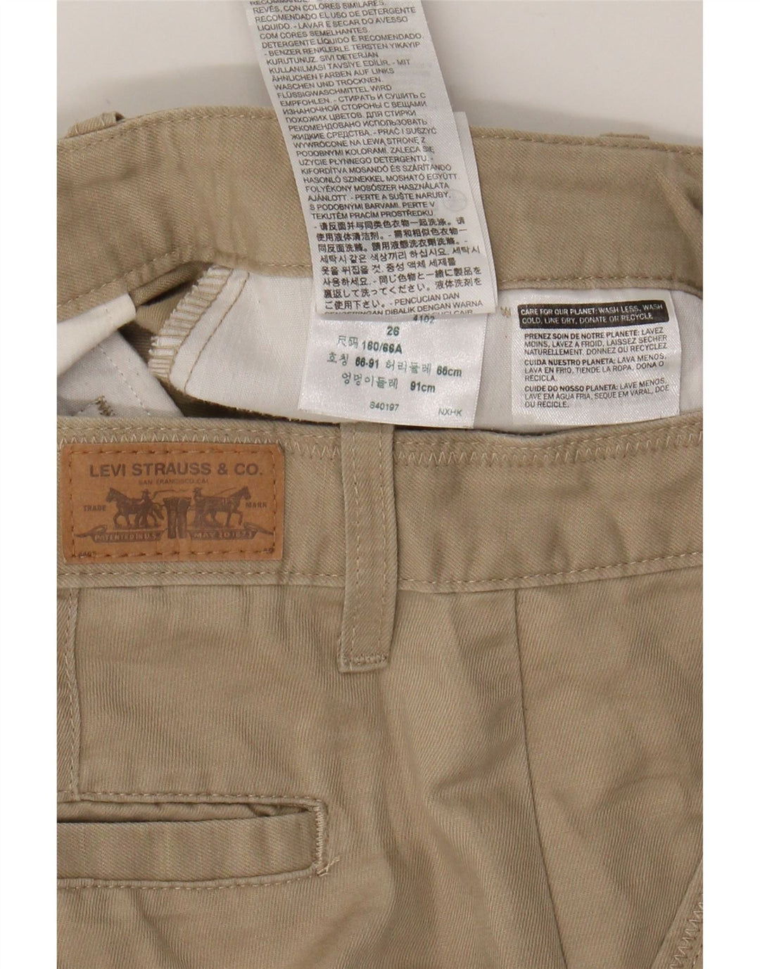 LEVI'S Womens Straight Capri Trousers W26 L21 Beige Linen Vintage Levi's and Second-Hand Levi's from Messina Hembry 