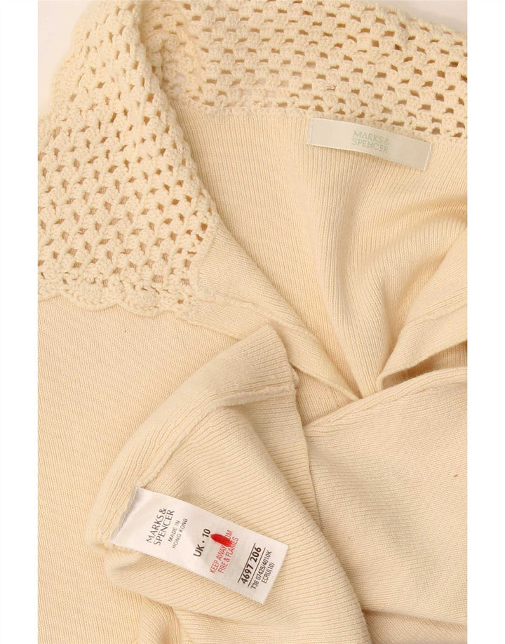 Marks & Spencer Damen Poloshirt UK 10 Small Beige Baumwolle
