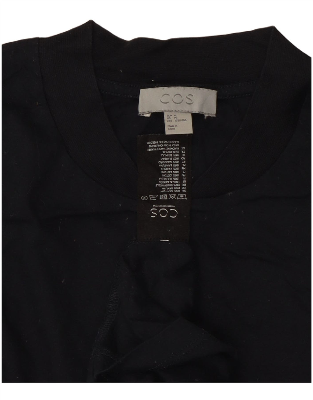 Cos Herren-T-Shirt-Oberteil, mittelgroß, marineblau, Baumwolle
