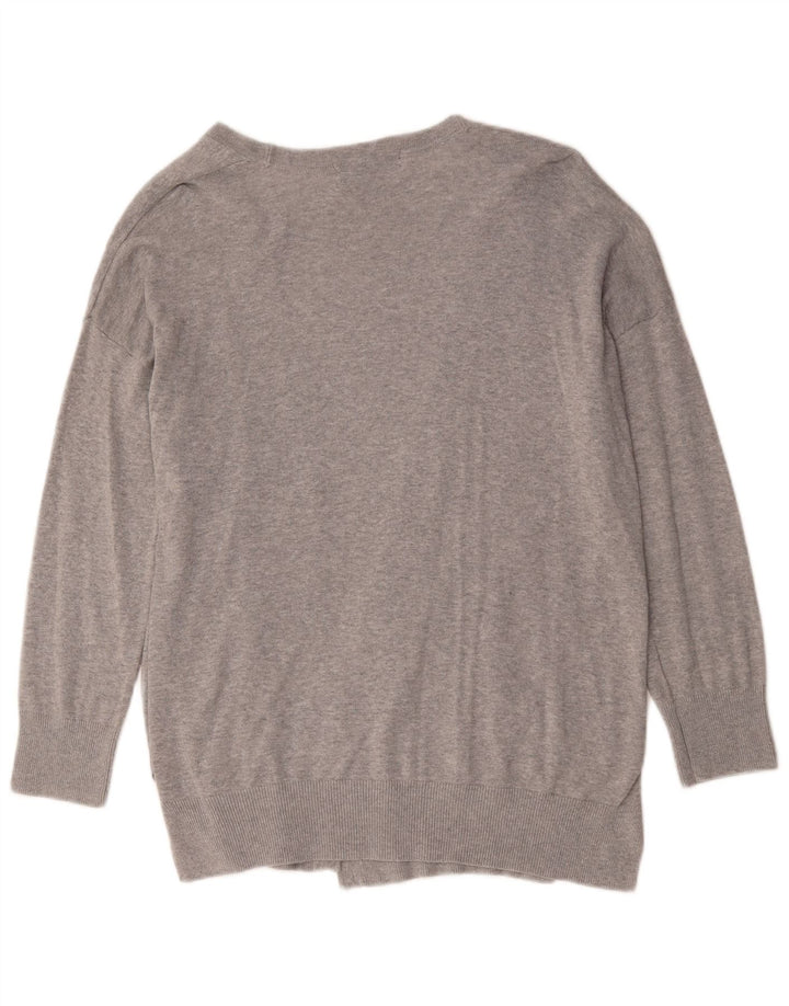 Marks & Spencer Damen-Cardigan-Pullover UK 14 Mittelgraue Baumwolle