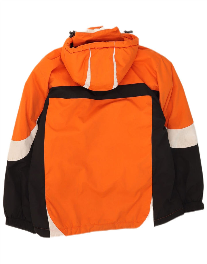 MC Kee's Jungen-Windbreakerjacke mit Kapuze, 11–12 Jahre, orangefarbenes Farbblockdesign