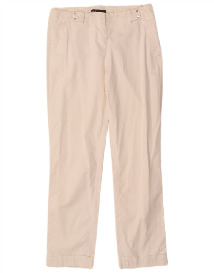 TRUSSARDI Gerade Chino-Hose für Damen IT 42 Mittel W28 L28 Weiße Baumwolle