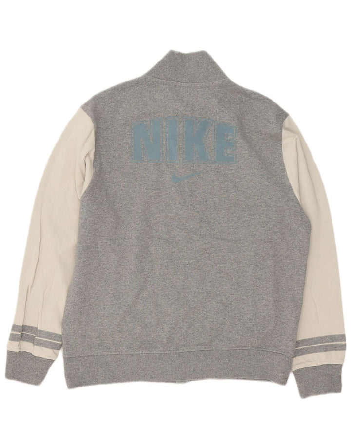 Nike Herren-Trainingsanzugoberteil mit Grafik, mittelgraue Colourblock-Baumwolle