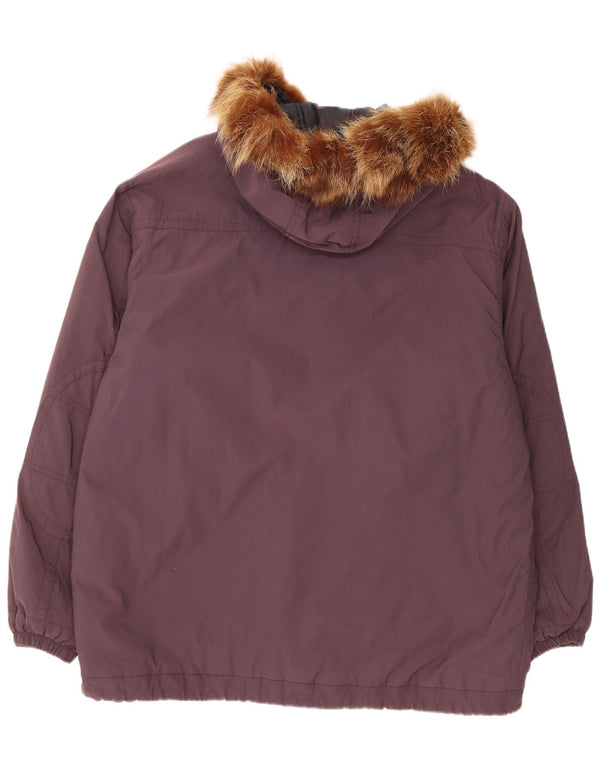 Belfe Herren-Parkajacke mit Kapuze, IT 54 2XL, burgunderfarbenes Nylon