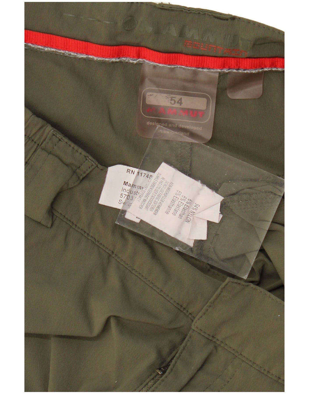 MAMMUT Herren gerade Wanderhose IT 54 2XL W36 L32 Khaki Nylon