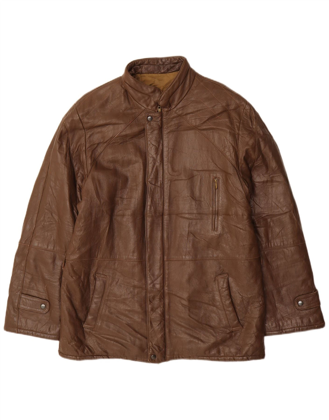 VINTAGE Herren Lederjacke IT 52 XL Braunes Leder