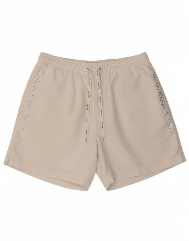 Calvin Klein Herren-Badeshorts mit Grafik, mittelweißes Polyester