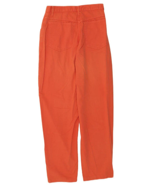 Benetton Damen-Freizeithose mit hoher Taille, Größe 42, Mittel W24 L27, Orange