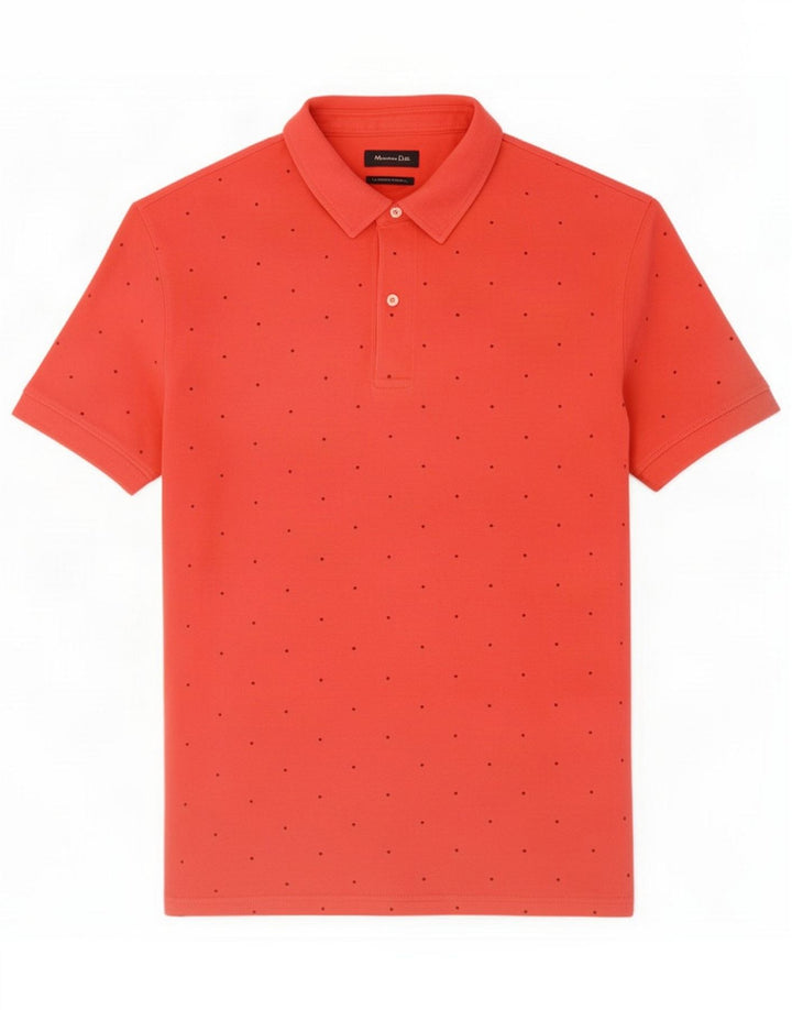 Massimo Dutti Herren Poloshirt mit abstraktem Muster XL Rot