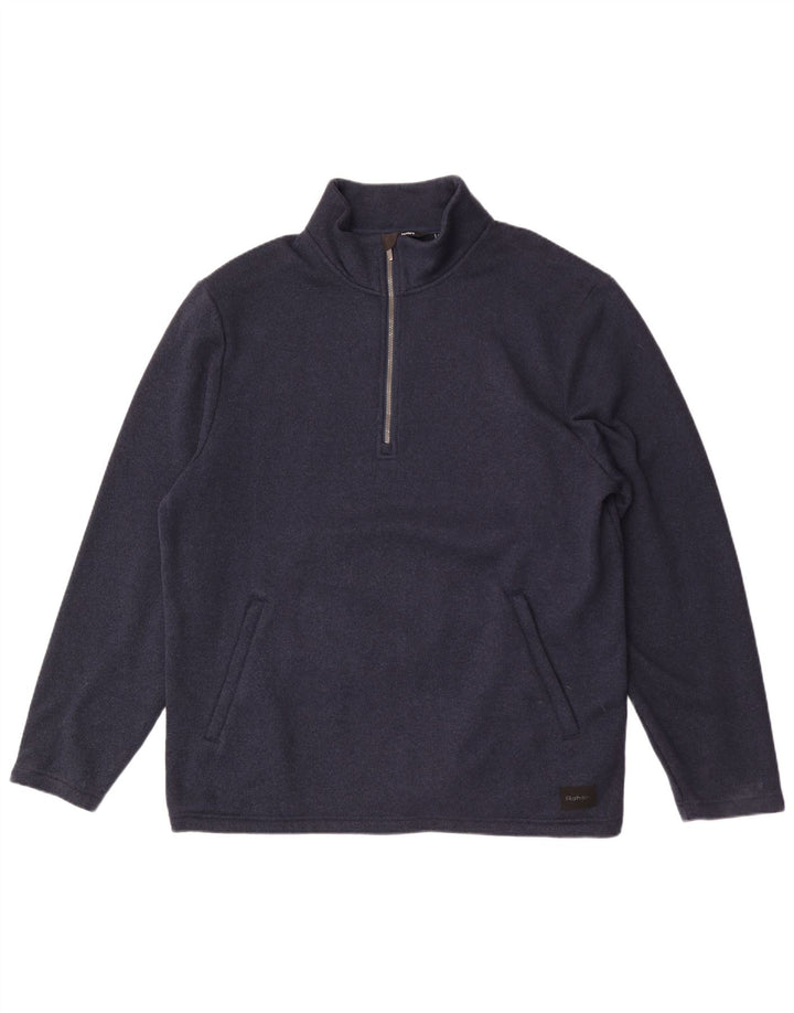 Rohan Herren-Sweatshirt mit Reißverschluss am Hals, XL, Marineblau, Polyester