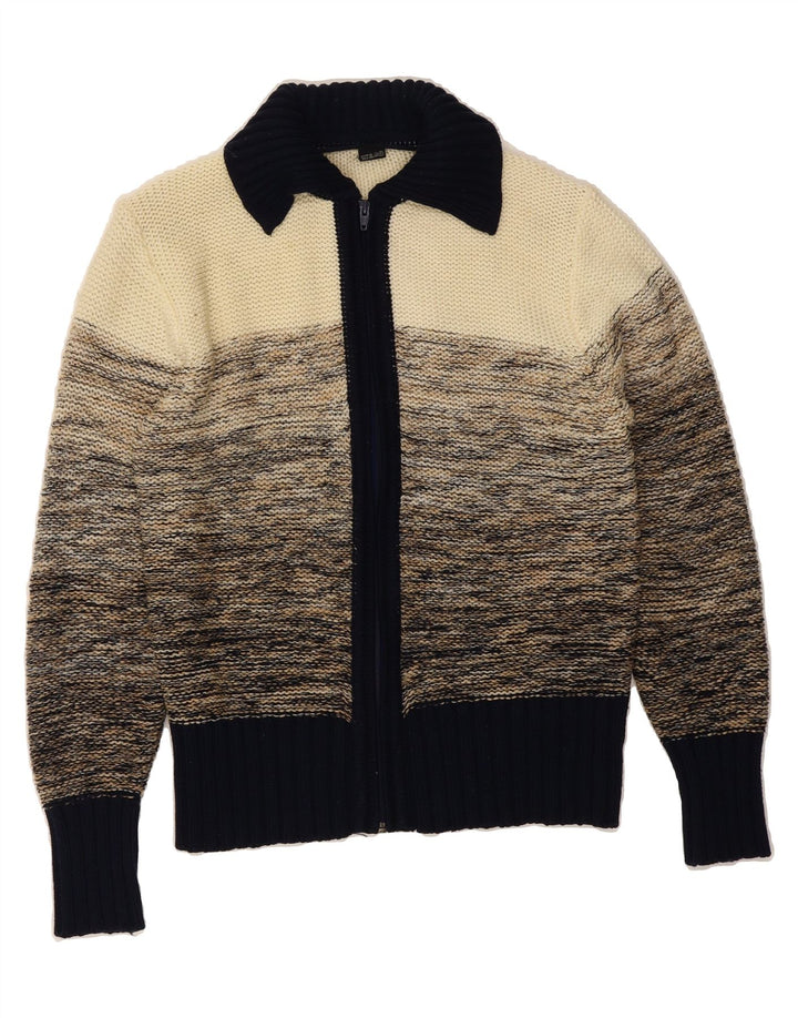 C&A Womens Cardigan Sweater IT 52/54 2XL Beige Colourblock Polyacrylic Vintage C&A and Second-Hand C&A from Messina Hembry 