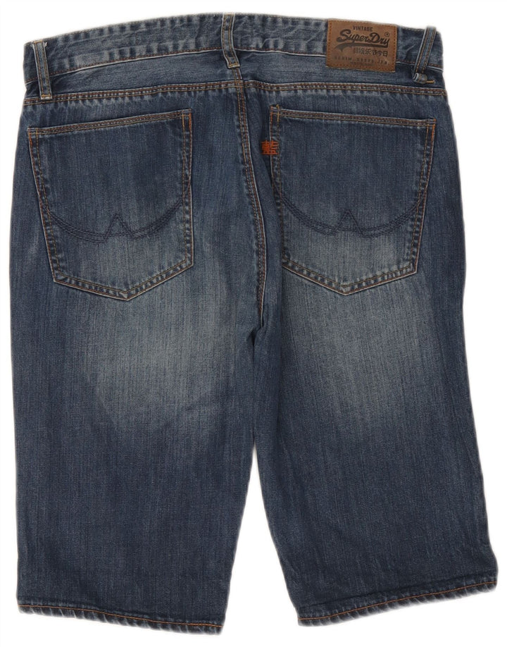 Superdry Herren Slim Denim Shorts W30 Mittelblaue Baumwolle