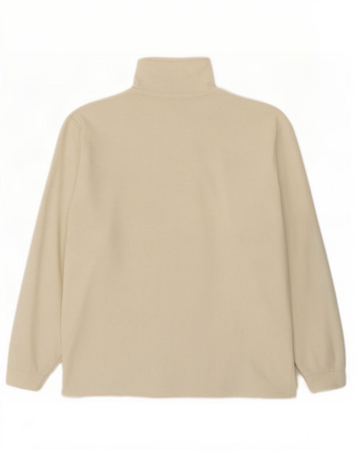 Champion Herren-Fleecepullover mit Reißverschluss am Hals, groß, cremefarbenes Polyester