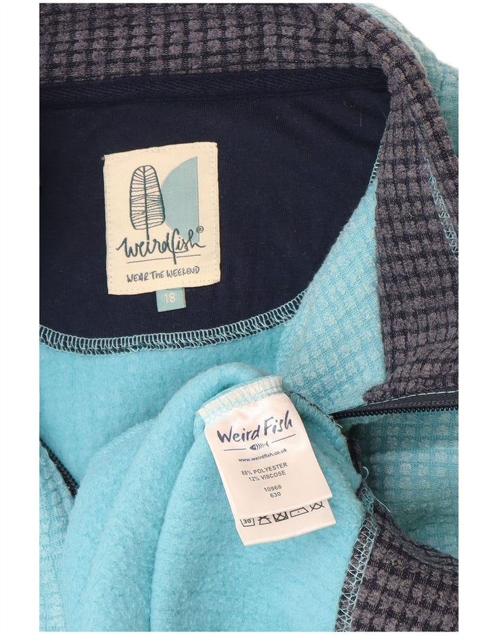 Weird Fish Damen-Oversize-Fleecepullover mit Reißverschluss, UK 18, XL, Blau, Polyester