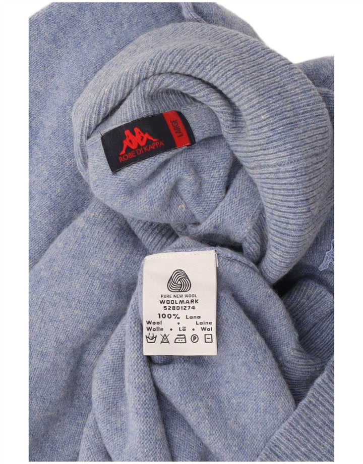 Kappa Herren-Pullover mit Rollkragen, groß, blau meliert, Wolle