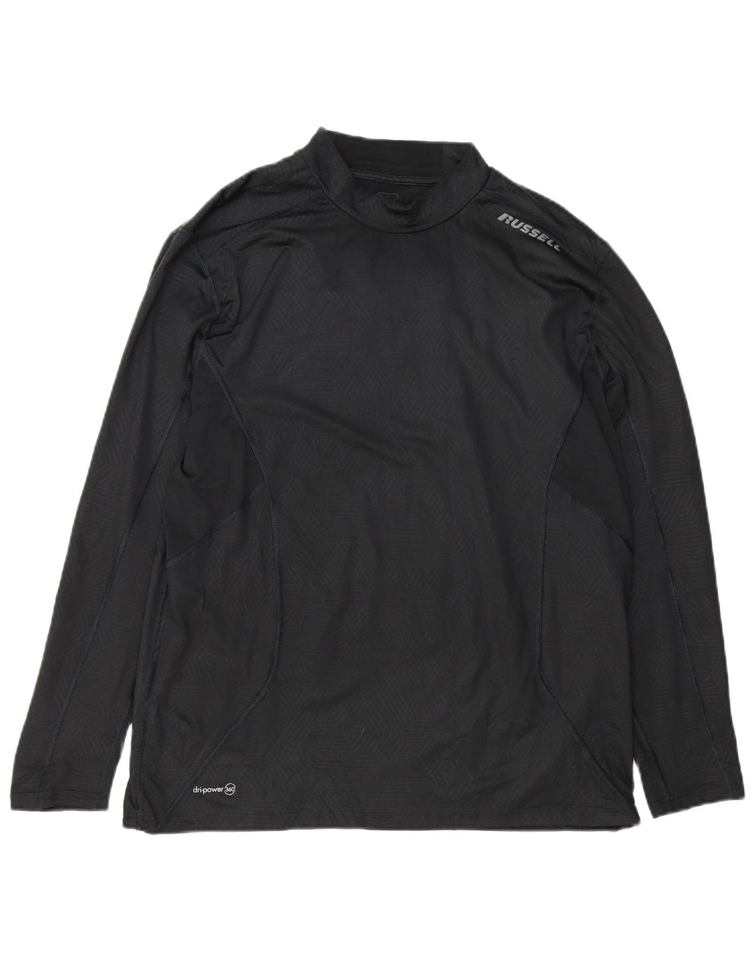 Russell Athletic Herren Dri-Power Graphic Top Langarm XL Schwarz Geometrisch