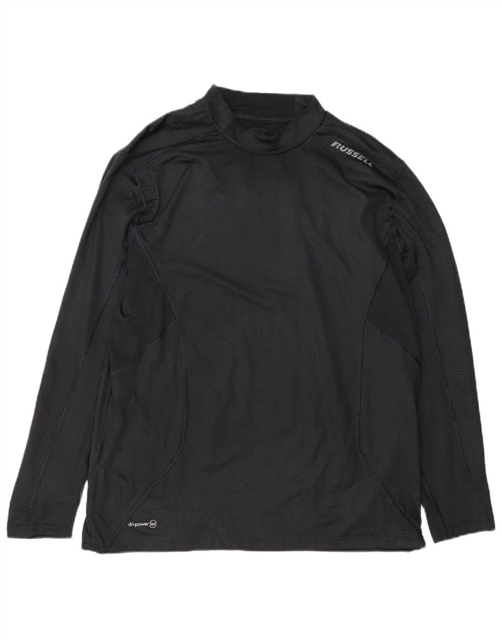 Russell Athletic Herren Dri-Power Graphic Top Langarm XL Schwarz Geometrisch